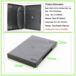 22mm 3-DVD Case Black