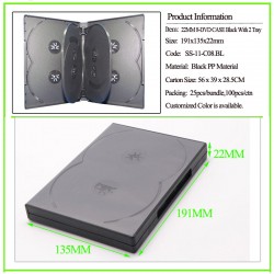 22mm 8-DVD Case Black