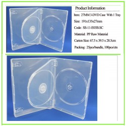 27mm 3-DVD Case Super Clear