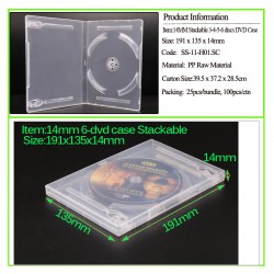 14mm Stackable 6 DVD Case