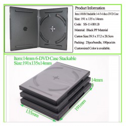 14mm Stackable 6 DVD Case